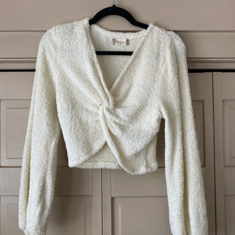 White Altar'd State Criss Cross Crop Top